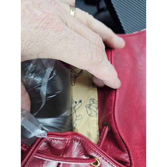 New Loungefly Disney Winnie the Pooh Honeycomb Pattern Buckle Strap Backpack - Picture 7 of 9